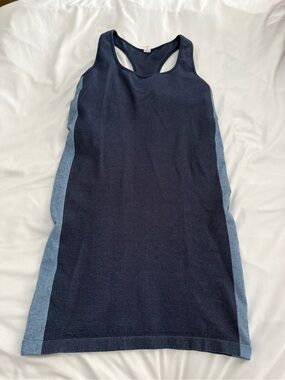 The Upside Navy and Light Blue Racerback Knit Dress